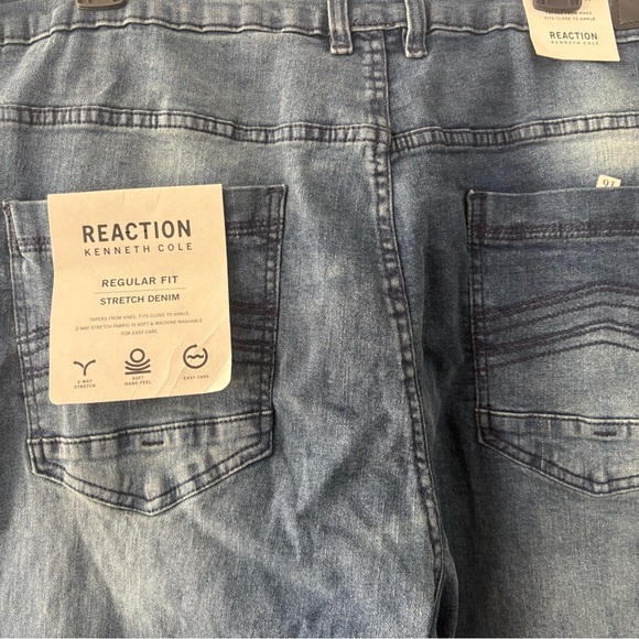 Kenneth Cole Men's Regular Fit Distressed Denim Jeans - Picture 9 of 9